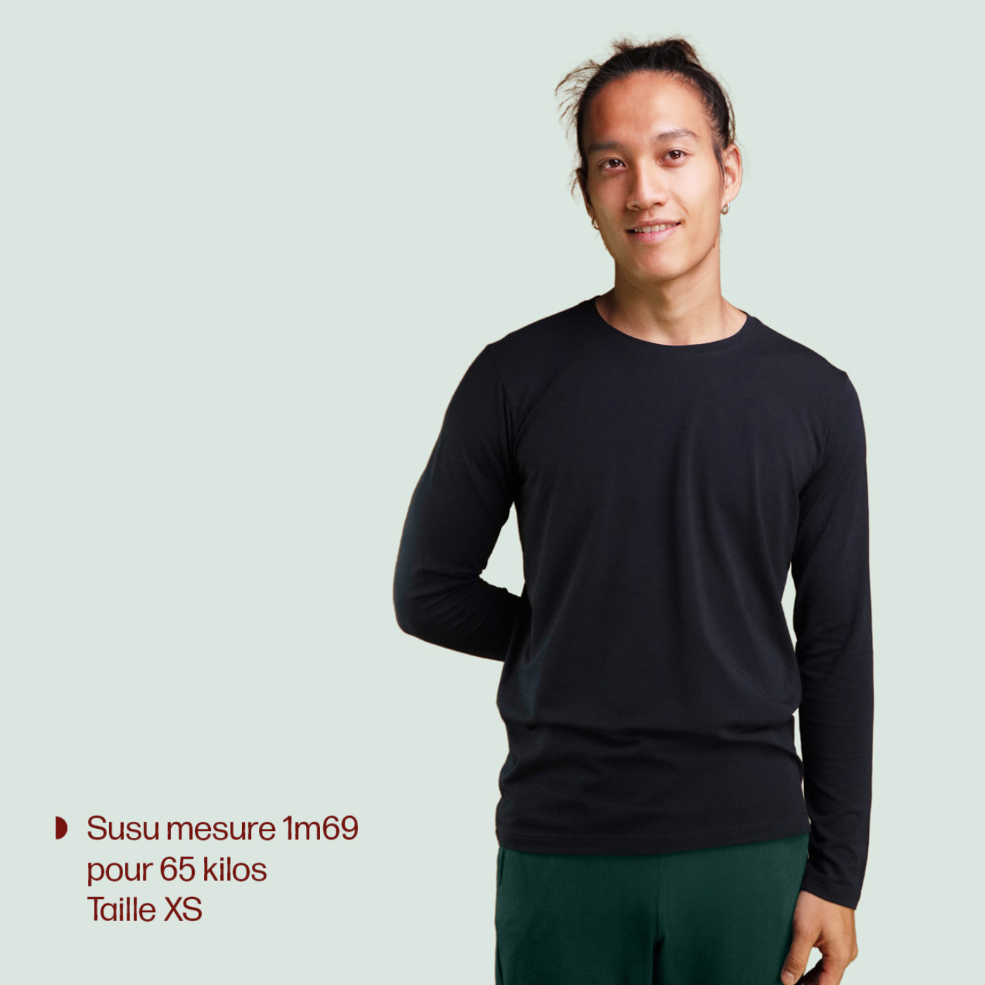 T-shirt manche longue bleu marine pour homme Pétrone