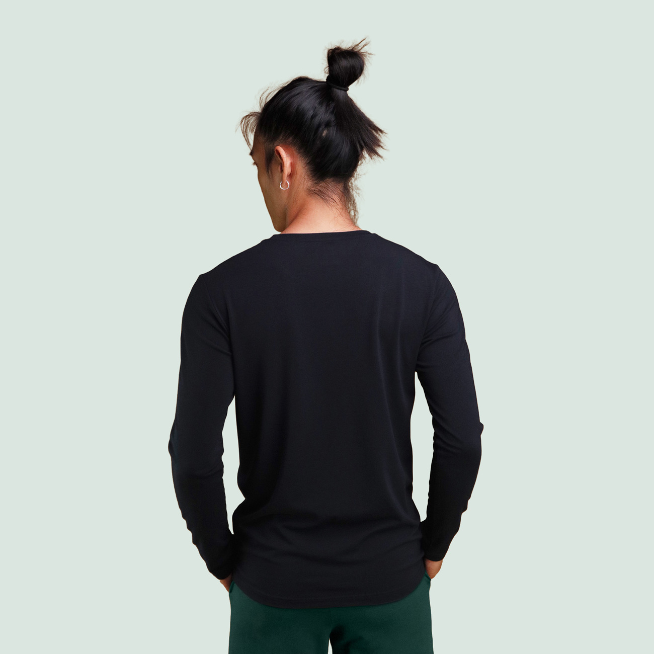 T-shirt manche longue bleu marine pour homme Pétrone