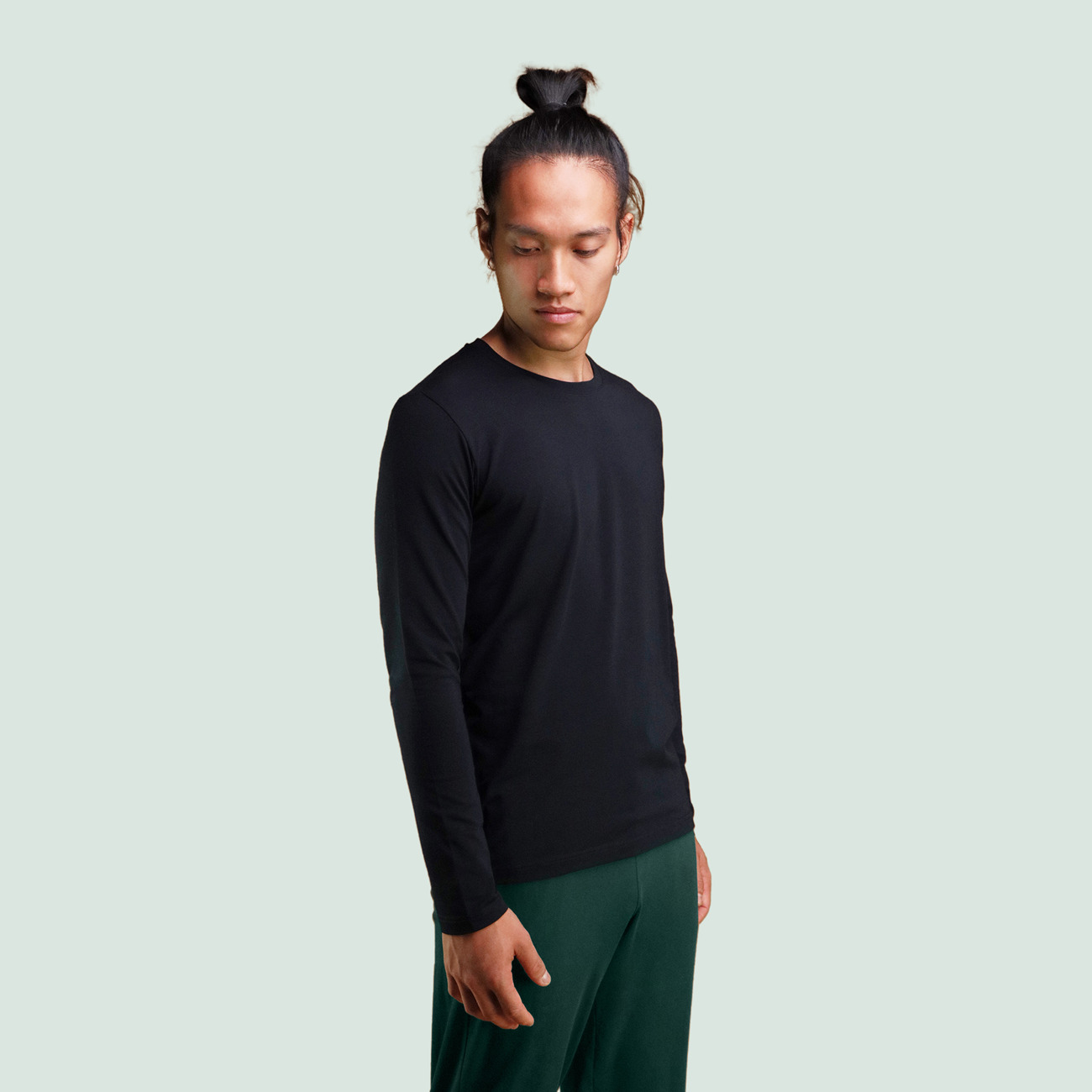 T-shirt manche longue bleu marine pour homme Pétrone