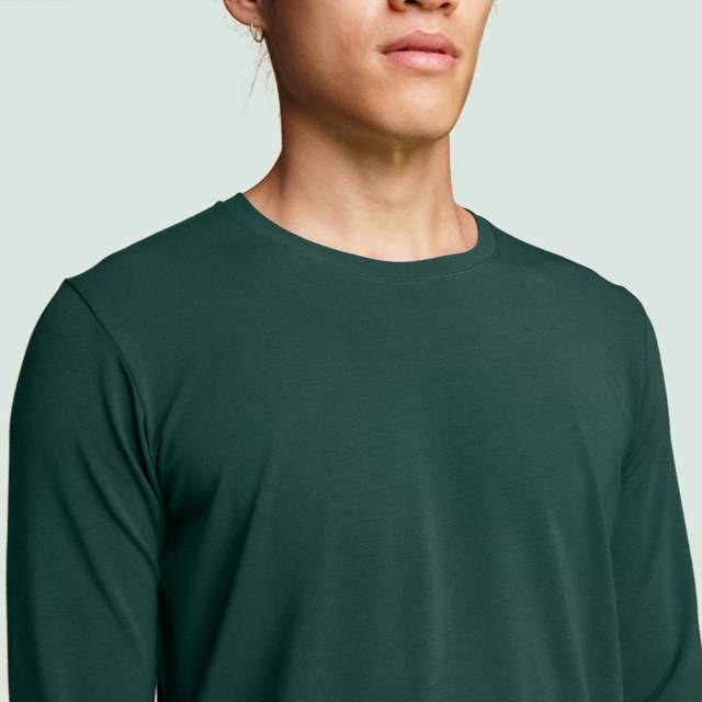 T-shirt manche longue vert bouteille pour homme Pétrone