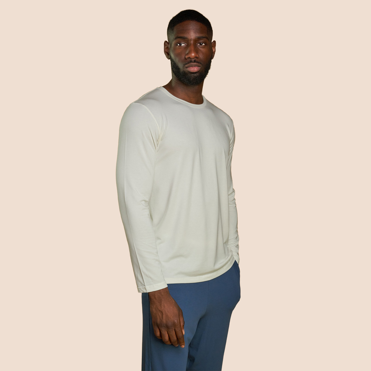 T-shirt manche longue blanc pour homme Pétrone