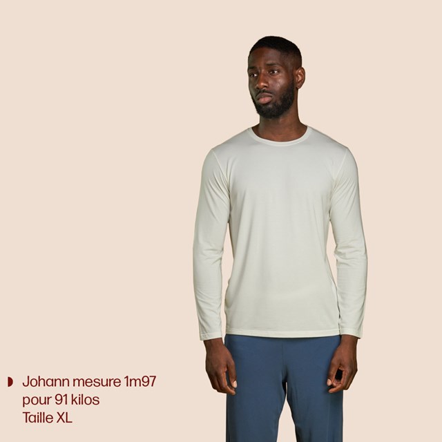 T-shirt manche longue blanc pour homme Pétrone