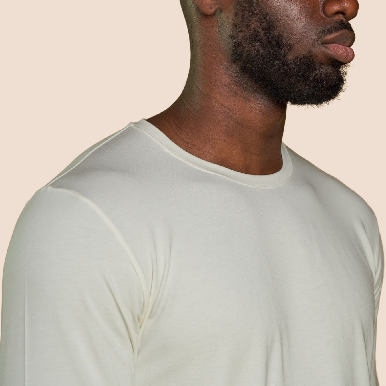 T-shirt manche longue blanc pour homme Pétrone
