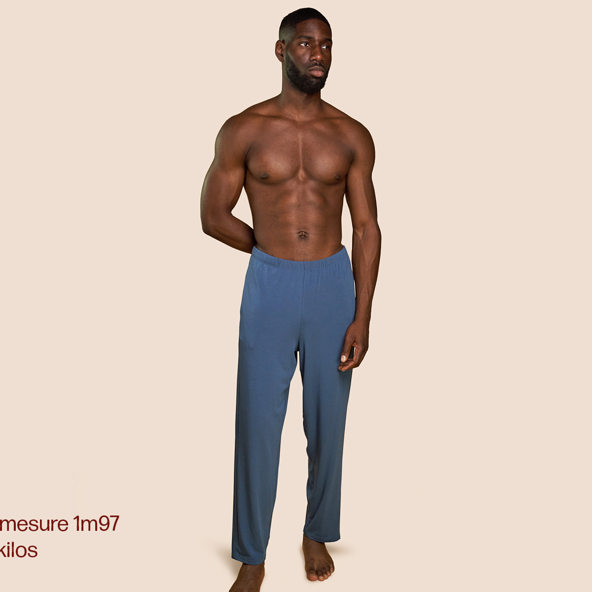 Pantalon de pyjama bleu céruléen pour homme pétrone