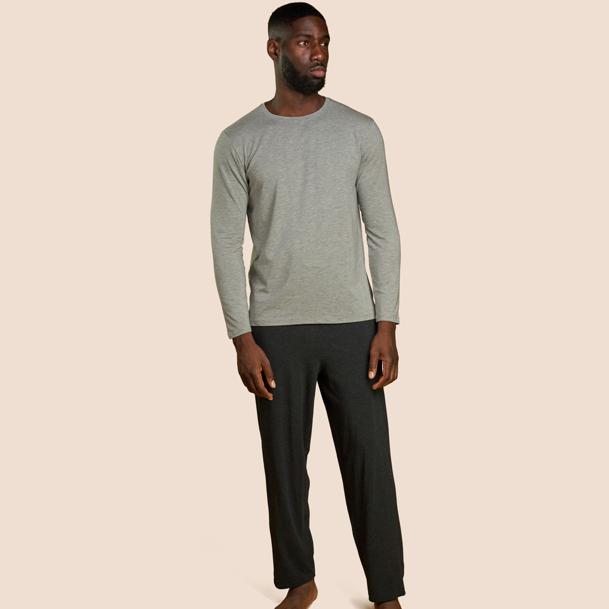 Bas de pyjama gris anthracite pour homme Pétrone