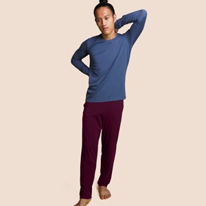 Pantalon de pyjama coton & micromodal Lie de vin