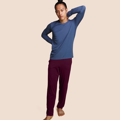 Pantalon de pyjama coton & micromodal Lie de vin