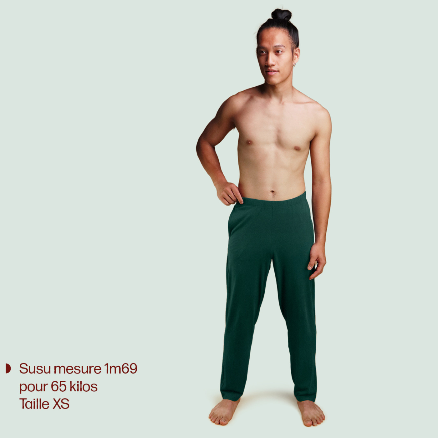 Pantalon de pyjama vert bouteille pour homme pétrone