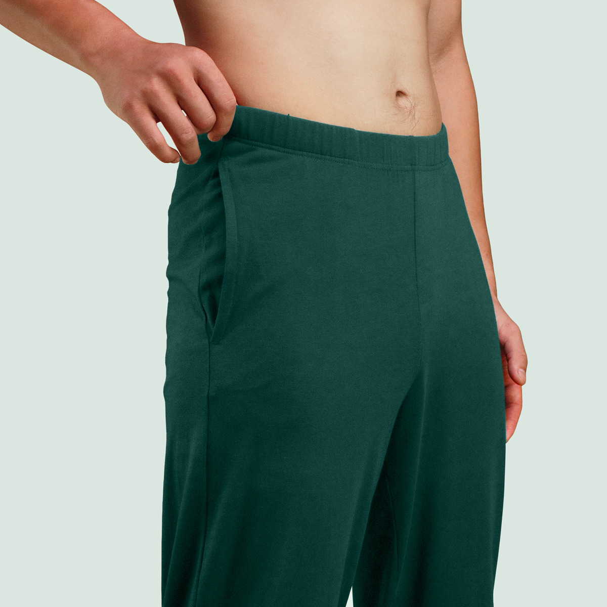 Pantalon de pyjama vert bouteille pour homme pétrone