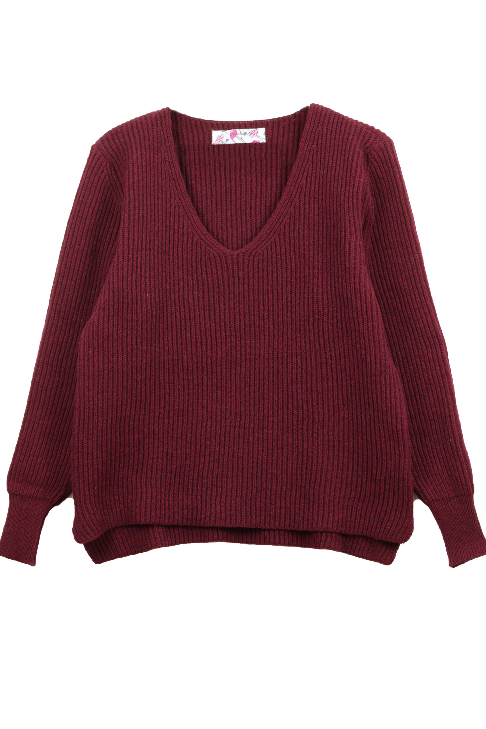 Pull Ficus vert sapin , laine 100% recyclée made in France 2