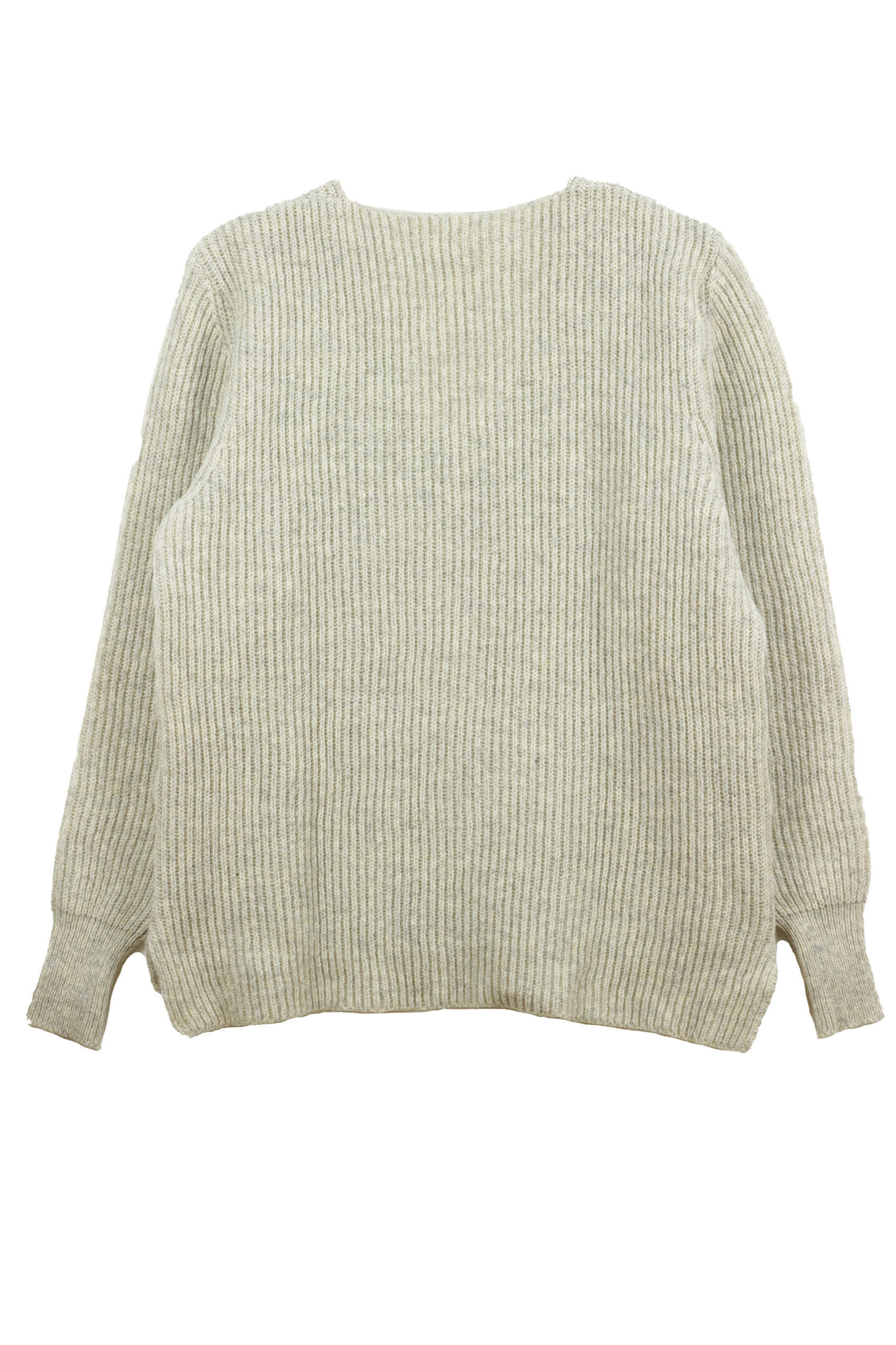 Pull Ficus ecru chiné, laine 100% recyclée made in France 7