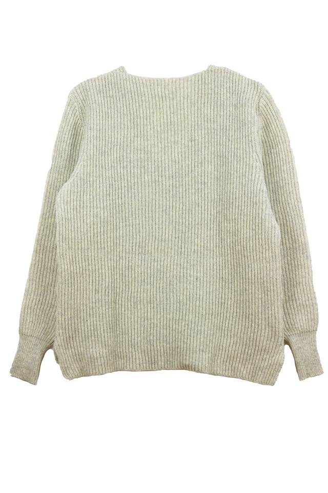 Pull Ficus ecru chiné, laine 100% recyclée made in France 7