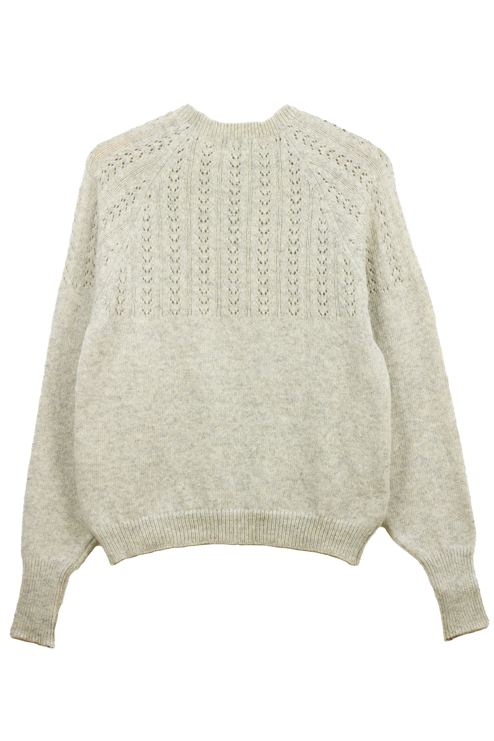 Pull Agave ecru chiné en laine recyclée 100% made in France - 7