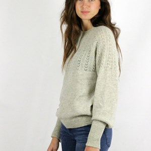 Pull Agave ecru chiné en laine recyclée 100% made in France -