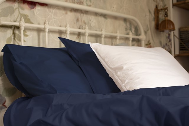 Housse de Couette "Bleu Ténébreux" en Percale de Coton 100 % Biologique (2 personnes)  3