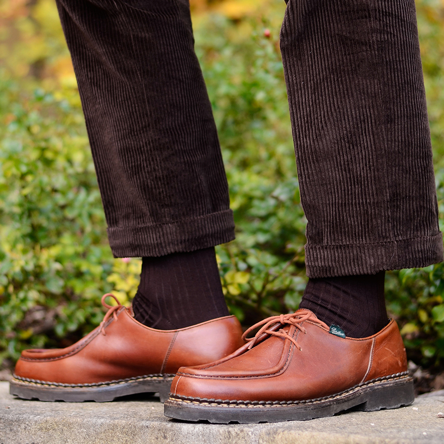 Chaussettes fil d'Ecosse homme marron