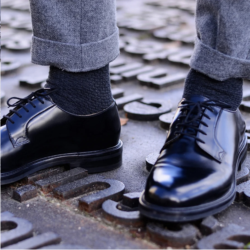 Chaussettes gaufrées gris anthracite 2