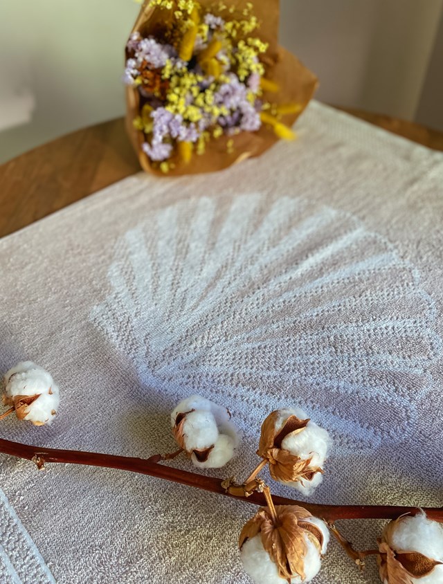 Torchon en éponge motif "Coquillages" 100 % Coton Biologique 350 gr/m2 4