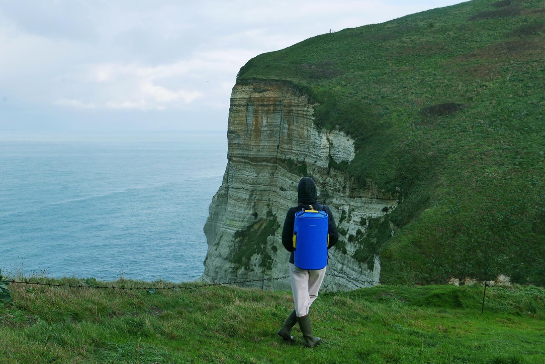 Sac weekend upcyclé - Bleu - 35 litres 5