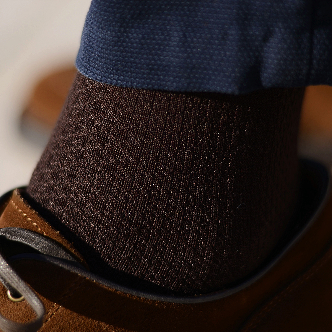 Chaussettes fil d'Ecosse marron pour hommes