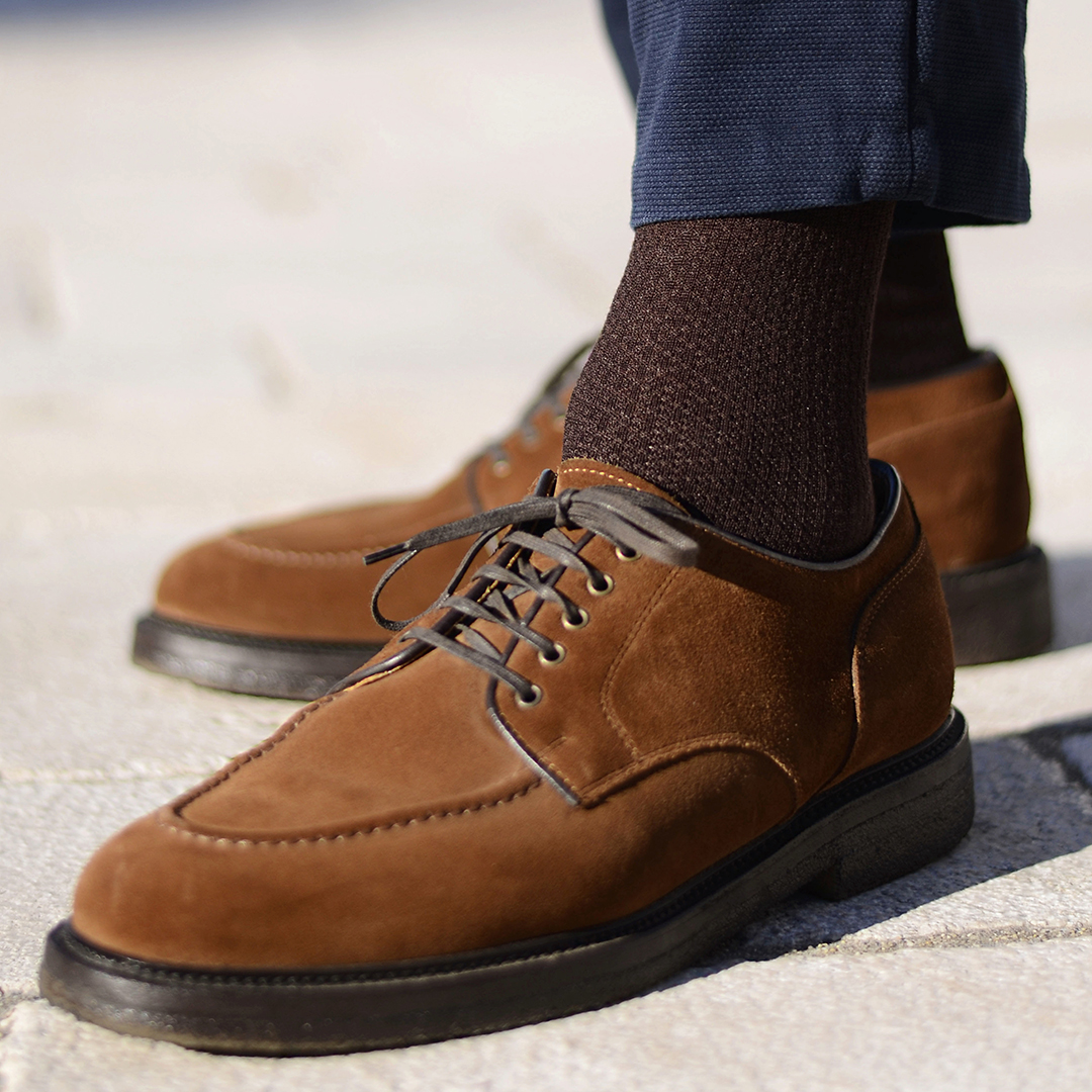 Chaussettes fil d'Ecosse marron pour hommes