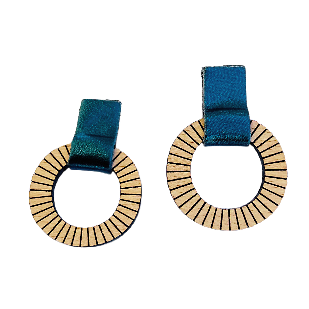 Puces d'oreilles LOLLIPOPS Bleu pétrole 3