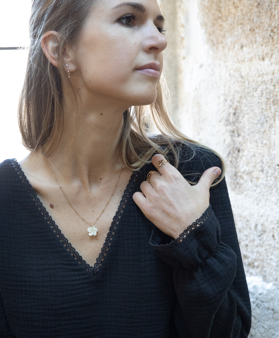 Petite Robe noire double gaze de coton biologique éco responsable et biodégradable