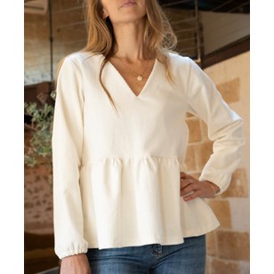 Blouse velours cotelé coton biologique GOTS - Lou
