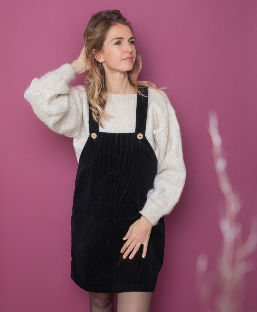 Robe salopette en velours côtelé coton biologique GOTS - Scarlett 4