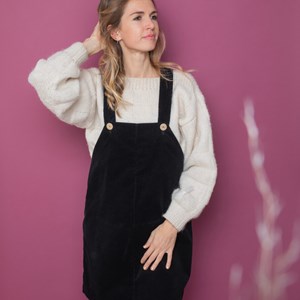 Robe salopette en velours côtelé coton biologique GOTS - Scarlett