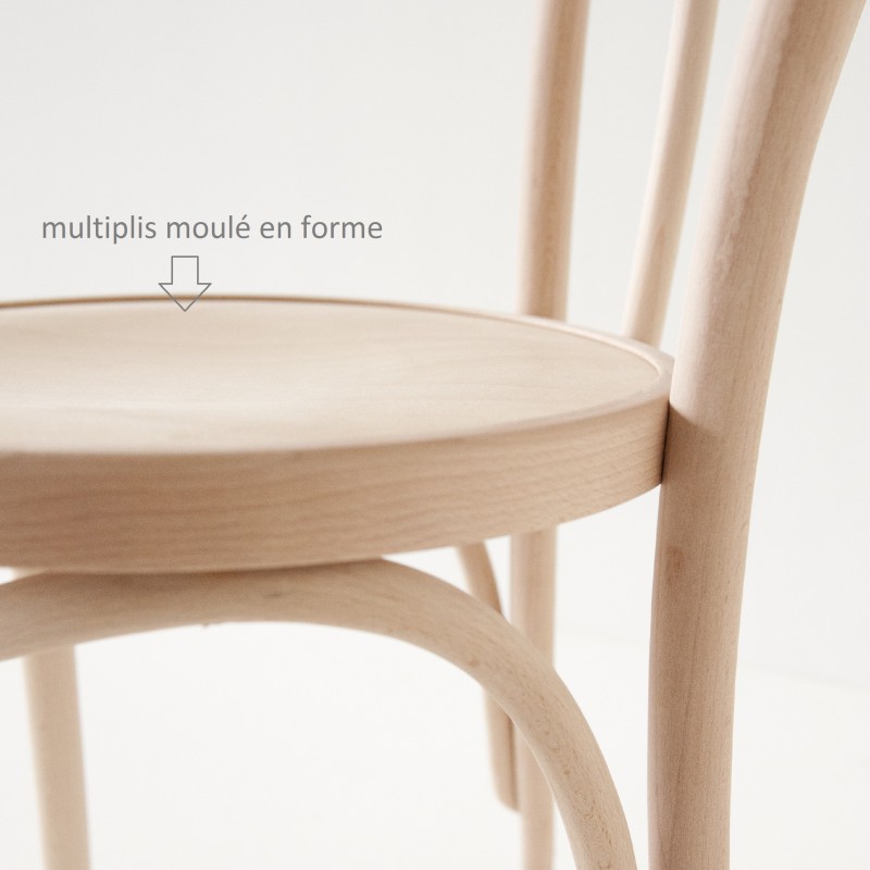 Chaise bistrot N°18 brute à peindre, fabriquée en Europe centrale