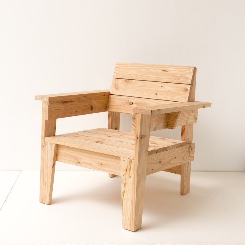 Fauteuil de jardin en mélèze, fabriqué en France