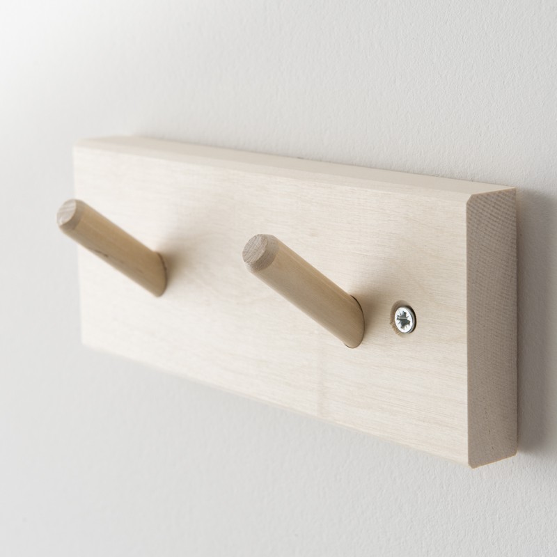 Patère en bois 2 crochets fabriquée en Suède