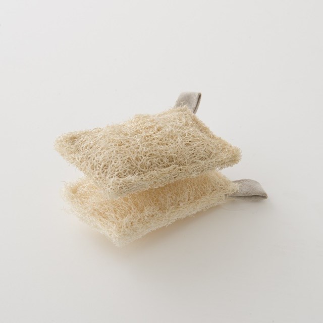 Set de 2 lavettes loofah, fabriqué en Espagne