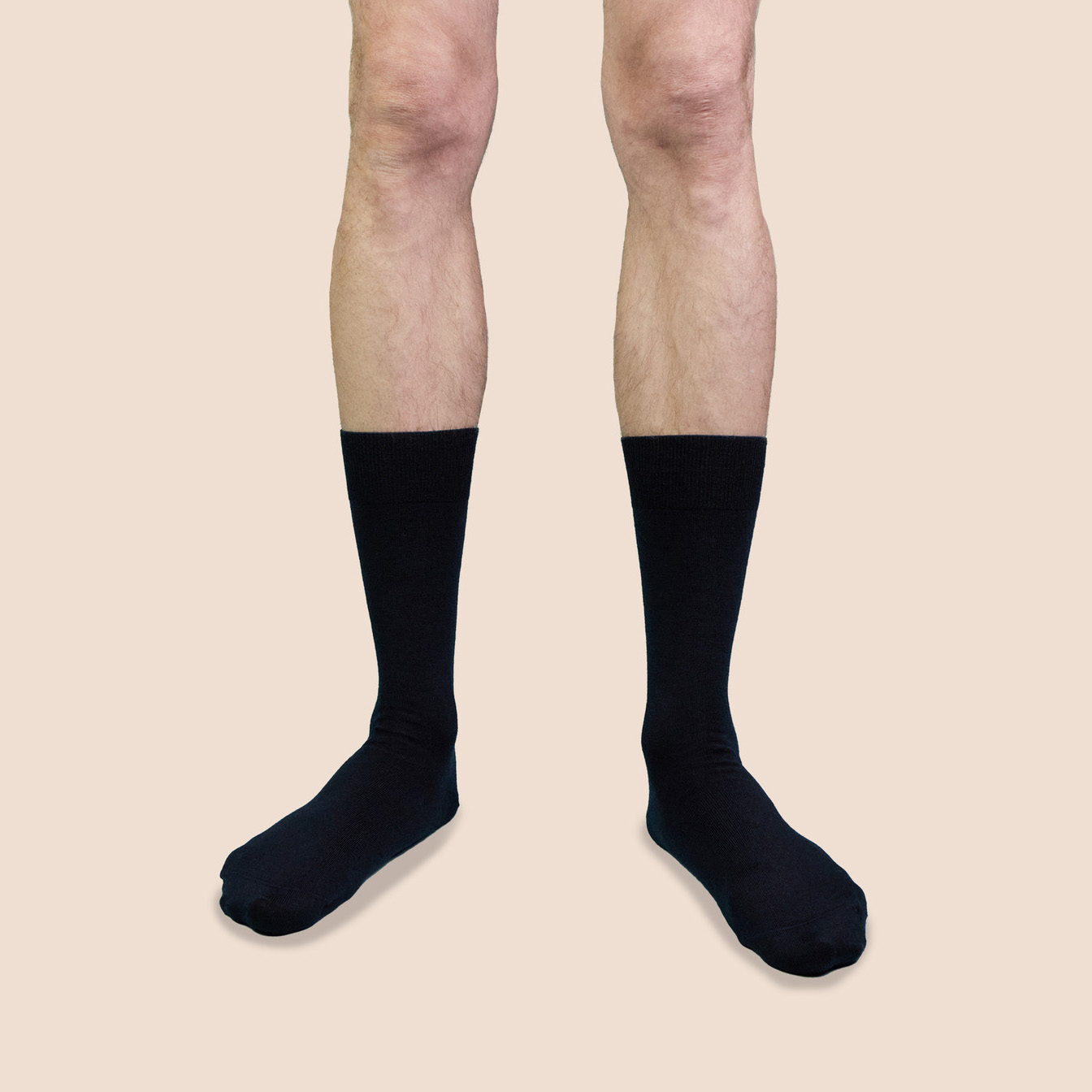 Chaussettes fines en laine mérinos bleu marine pour hommes