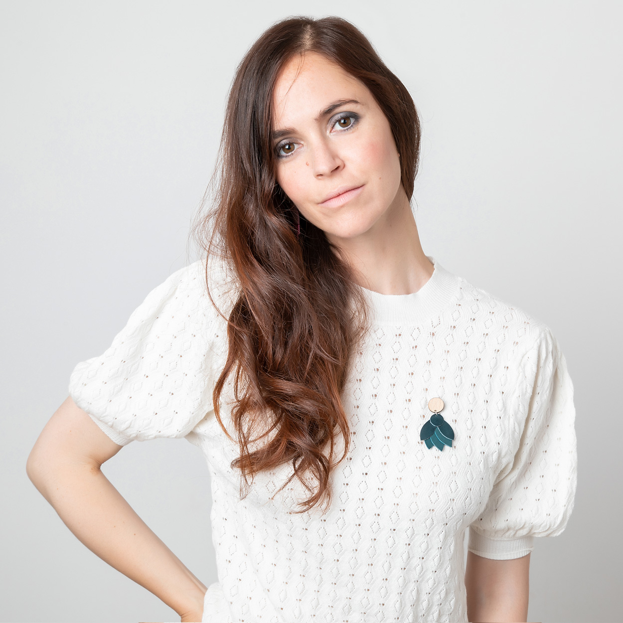 Broche MANDALA Bleu pétrole 4