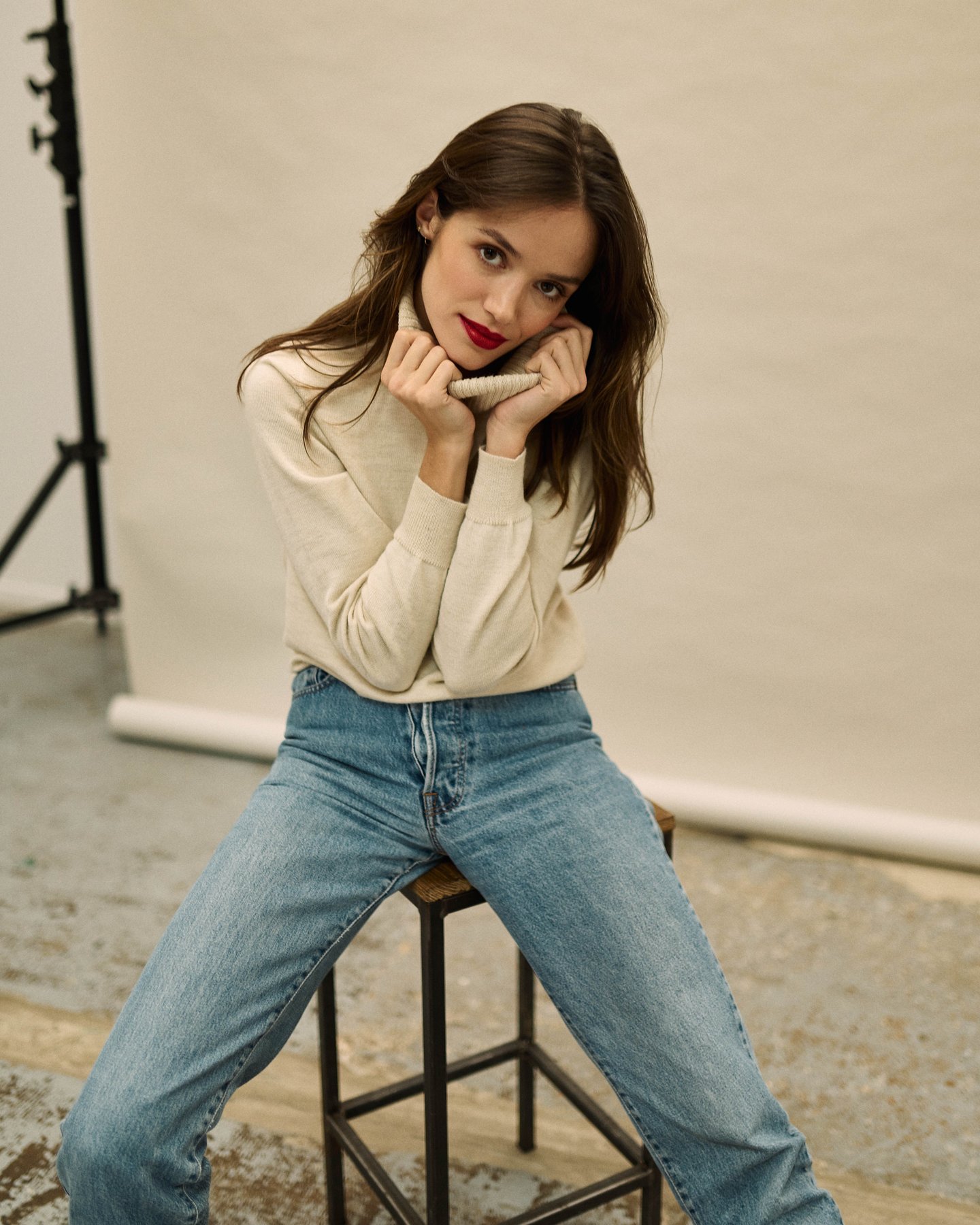 col roulé femme écru perus