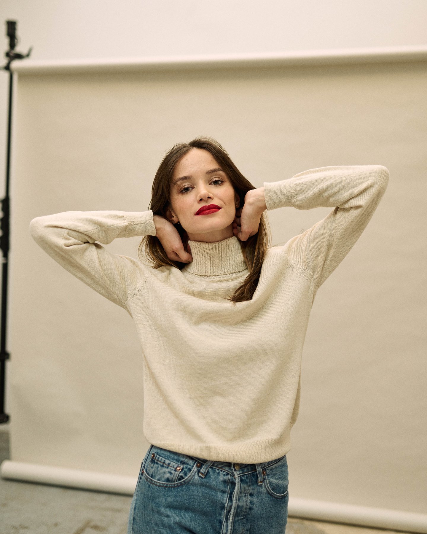 col roulé femme écru perus