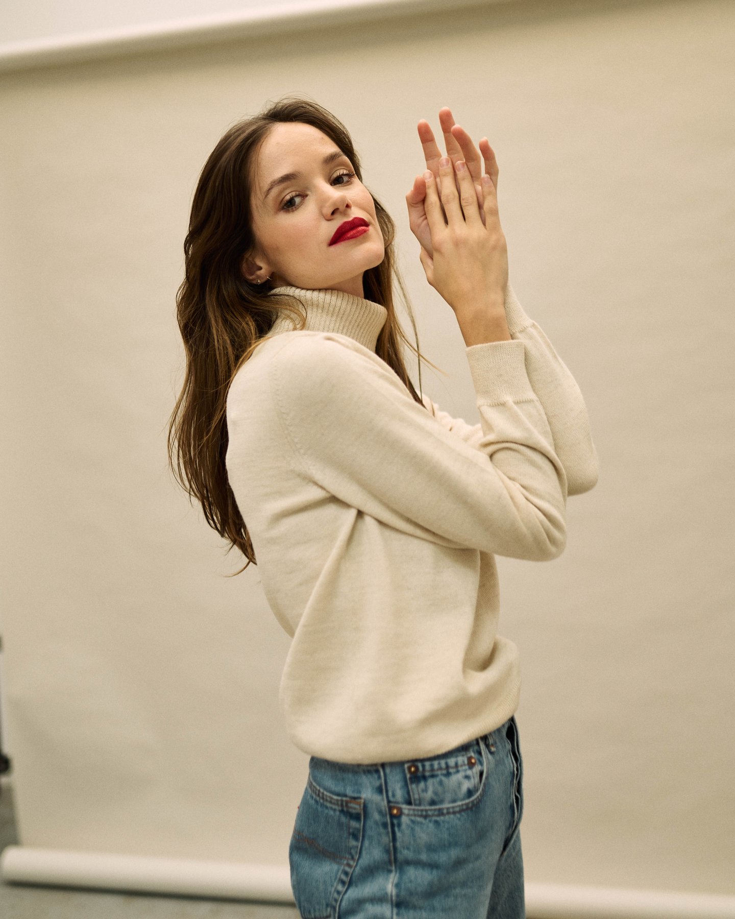 col roulé femme écru perus