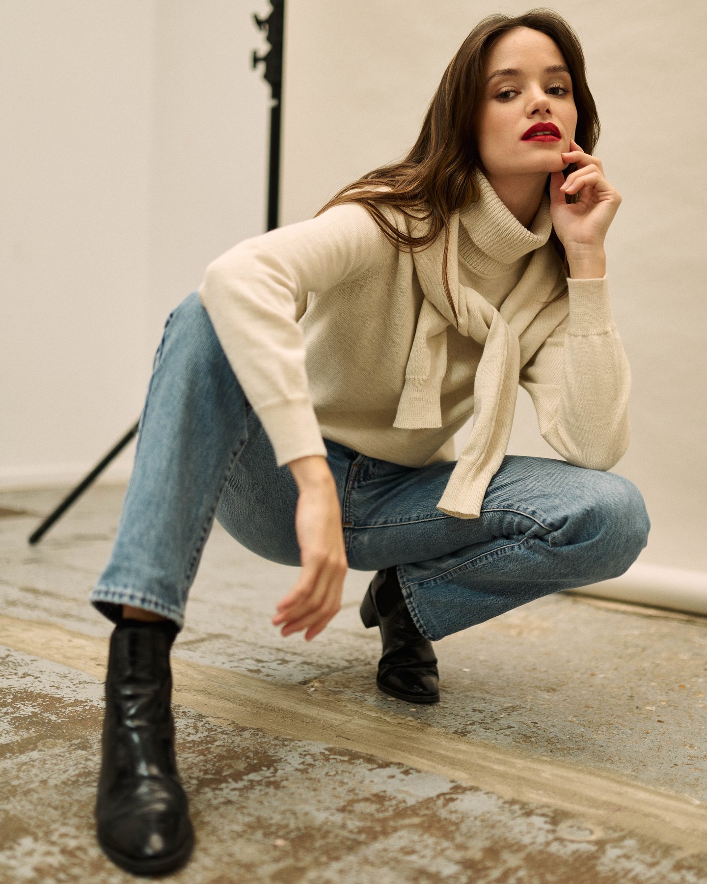 col roulé femme écru perus