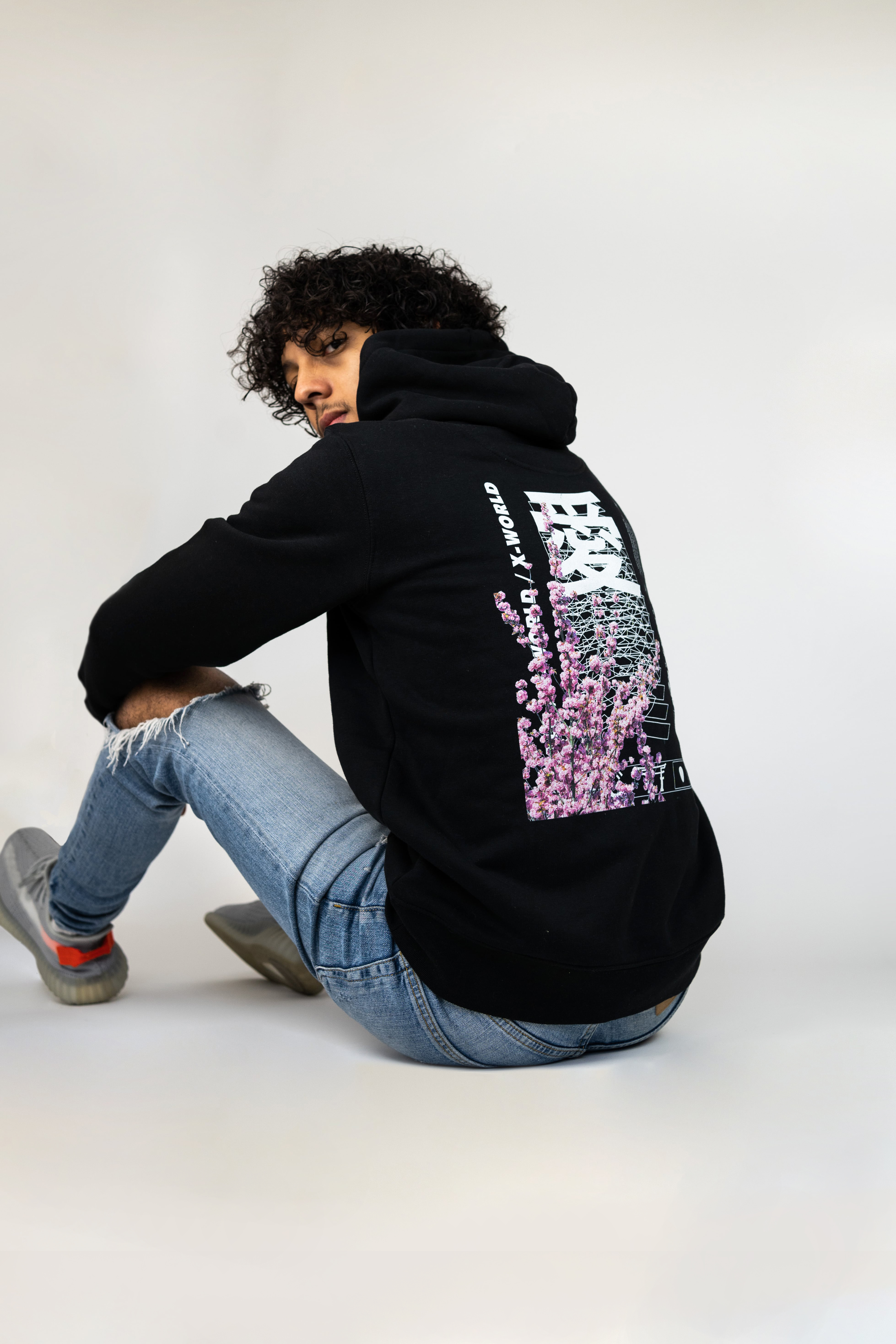 Sweat à capuche "Japan Love" - Blanc & Noir 2