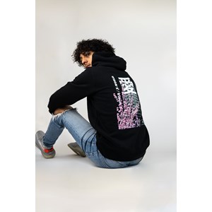 Sweat à capuche "Japan Love" - Blanc & Noir
