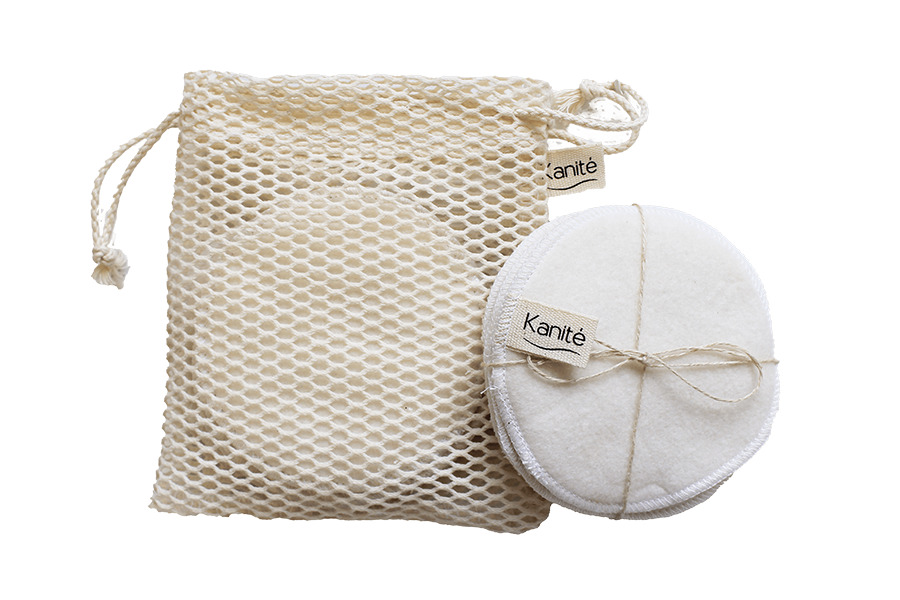 Lot de 5 cotons démaquillants lavables BIO avec filet 2