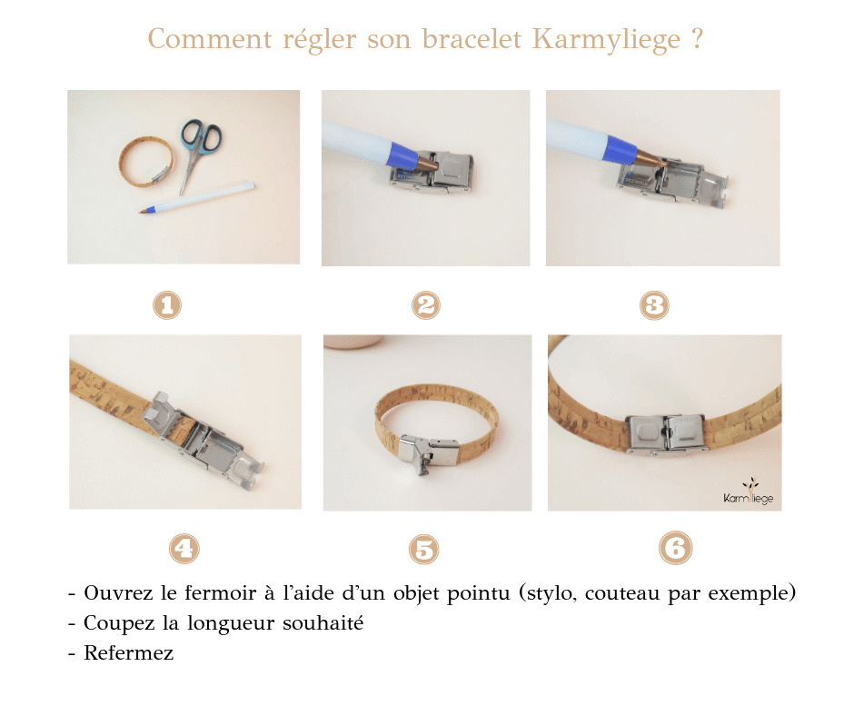 Bracelet en liège unisexe Valentin, vert kaki ou couleur au choix 2