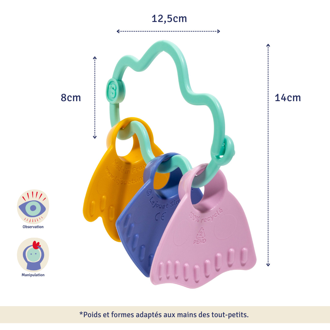 Le rêveur - Hochet à manipuler vert Made in France - Coffret Cadeau 4