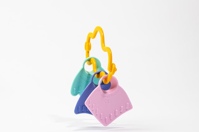Le rêveur - Hochet à manipuler orange Made in France - Coffret Cadeau 3