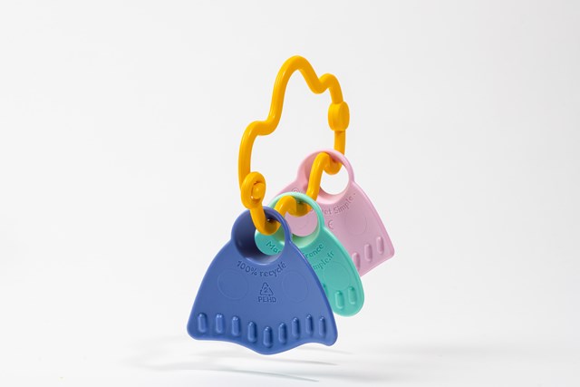 Le rêveur - Hochet à manipuler orange Made in France - Coffret Cadeau 4