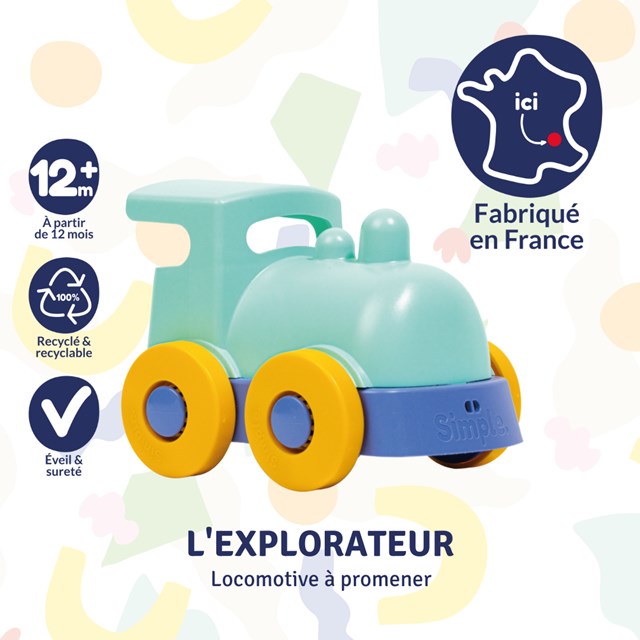 L'explorateur - Train à promener vert Made in France 3