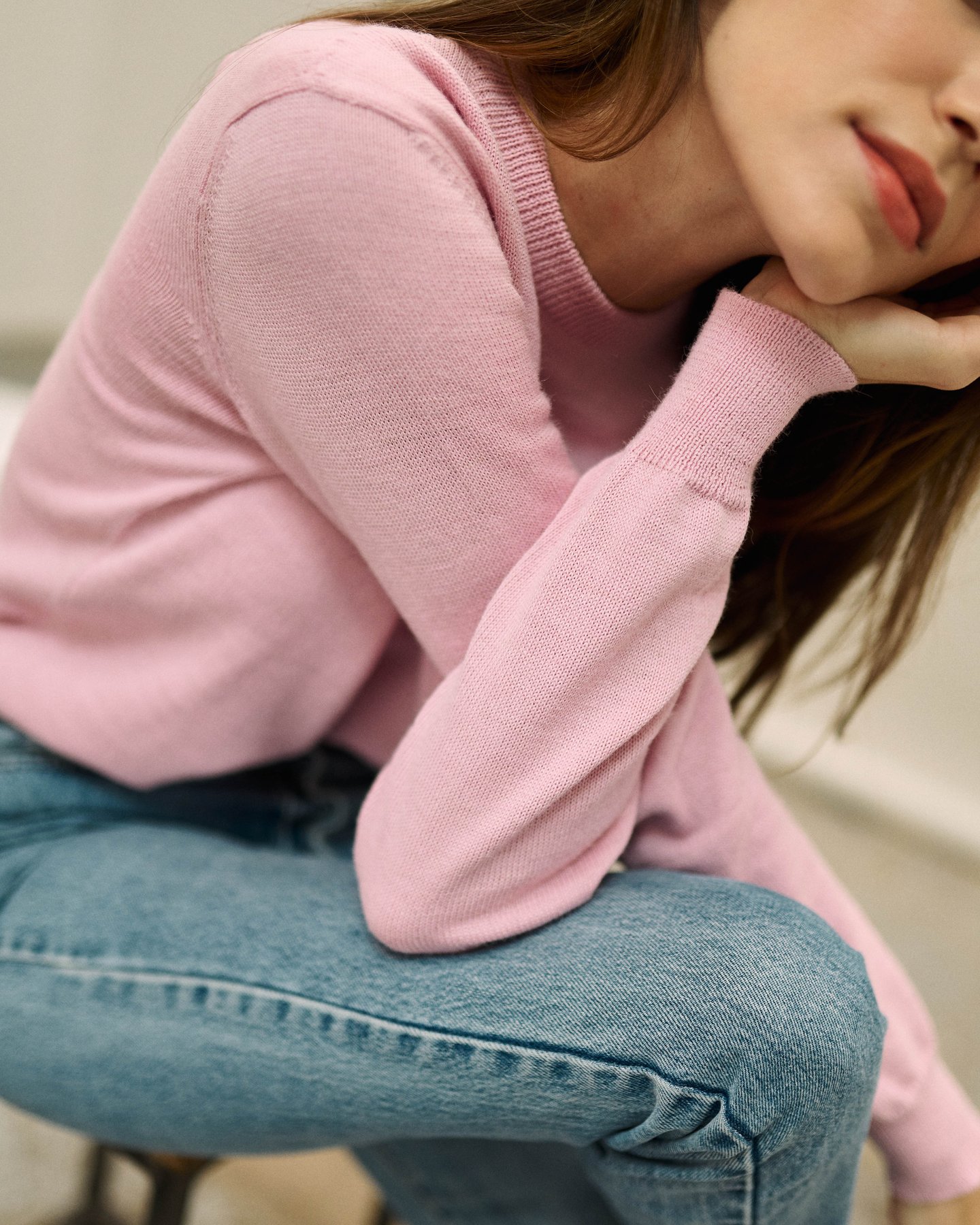 Pull col rond femme - Rose 3