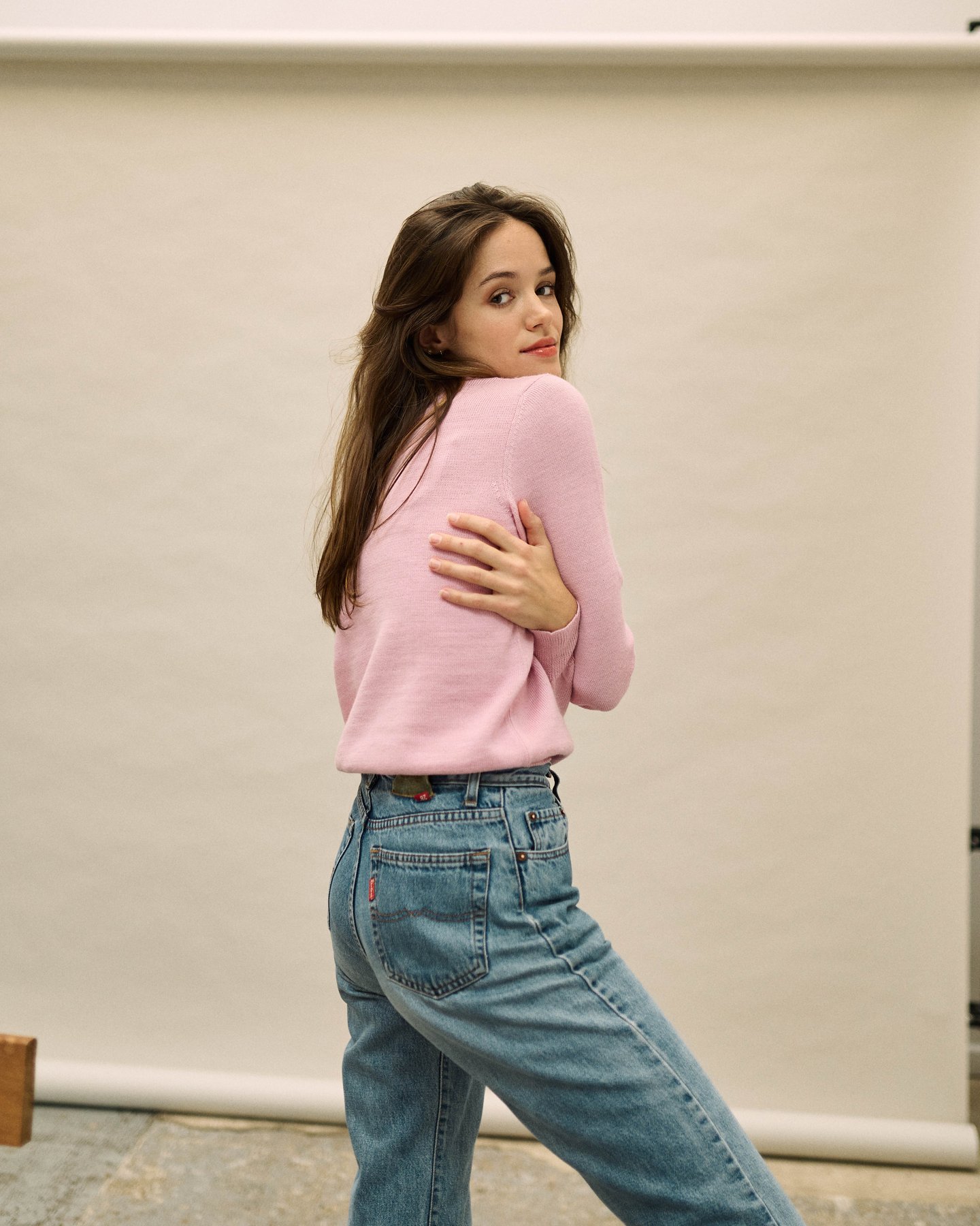 col rond femme rose perus